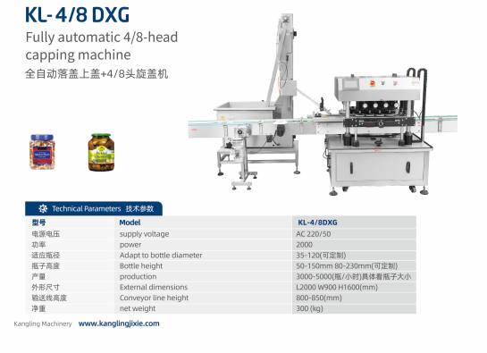 KL-4/8 DXG - 全自动落盖+4/8头旋盖机